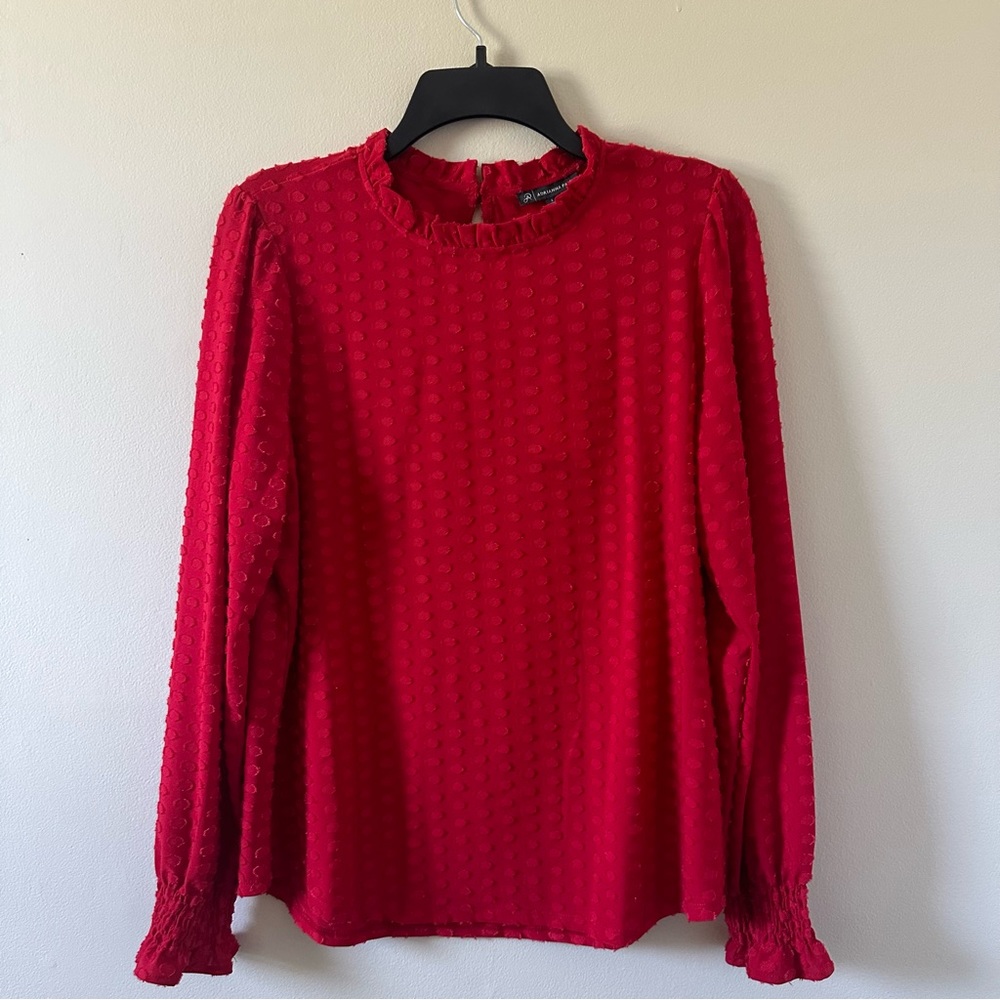 Adrianna Papell long sleeve red top